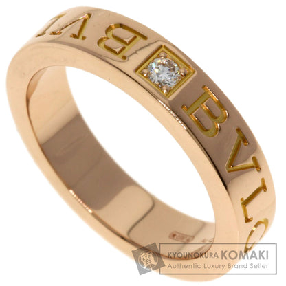 BVLGARI Double logo 1P Diamond Ring K18 Pink Gold Ladies [Used]