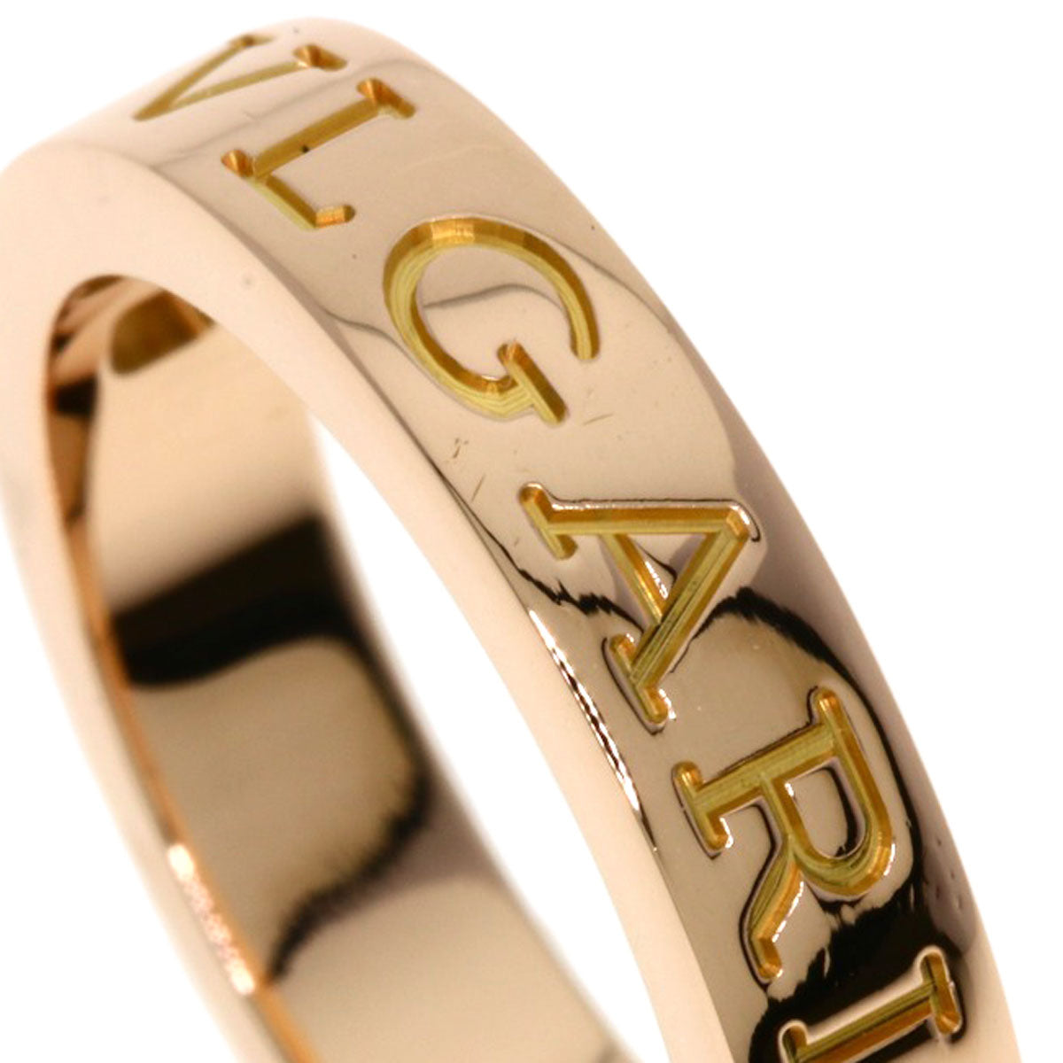 BVLGARI Double logo 1P Diamond Ring K18 Pink Gold Ladies [Used]