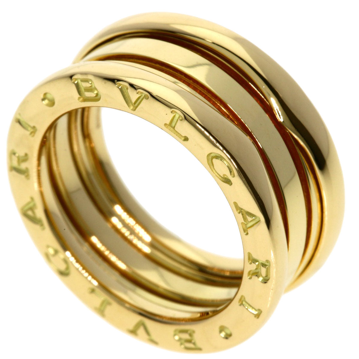 BVLGARI B.zero1 2 Band #49 Ring K18 Yellow Gold Ladies [Used]