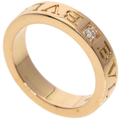 BVLGARI Double Logo 1P Diamond Ring K18 Pink Gold Ladies [Used]