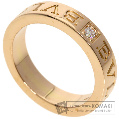 BVLGARI Double Logo 1P Diamond Ring K18 Pink Gold Ladies [Used]