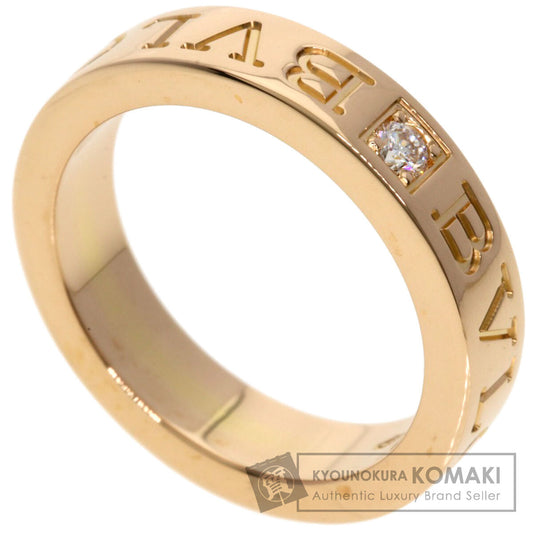 BVLGARI Double Logo 1P Diamond Ring K18 Pink Gold Ladies [Used]
