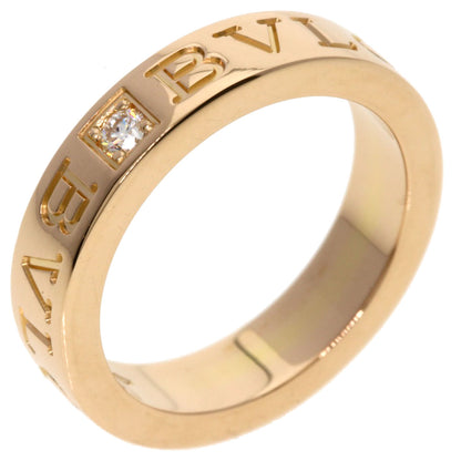 BVLGARI Double Logo 1P Diamond Ring K18 Pink Gold Ladies [Used]