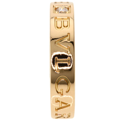 BVLGARI Double Logo 1P Diamond Ring K18 Pink Gold Ladies [Used]