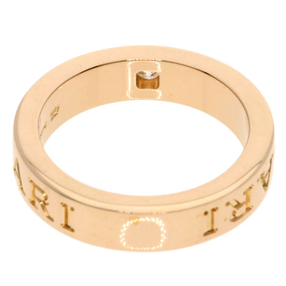 BVLGARI Double Logo 1P Diamond Ring K18 Pink Gold Ladies [Used]