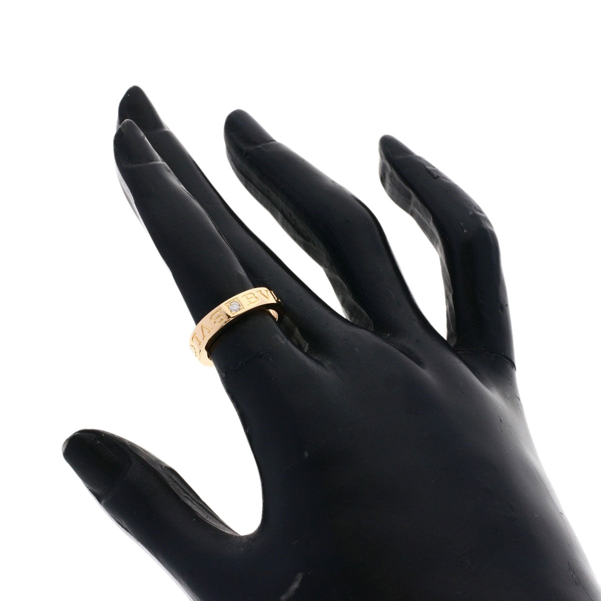 BVLGARI Double Logo 1P Diamond Ring K18 Pink Gold Ladies [Used]