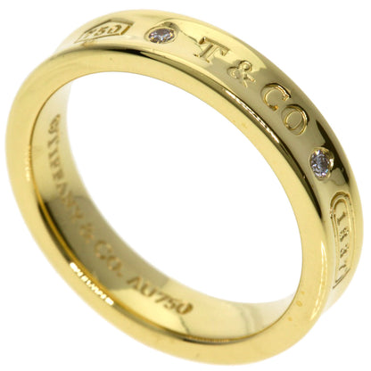 TIFFANY&Co. 1837 Narrow 2P Diamond Ring K18 Yellow Gold Ladies [Used]