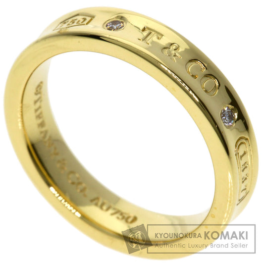 TIFFANY&Co. 1837 Narrow 2P Diamond Ring K18 Yellow Gold Ladies [Used]