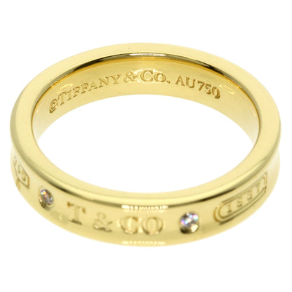 TIFFANY&Co. 1837 Narrow 2P Diamond Ring K18 Yellow Gold Ladies [Used]