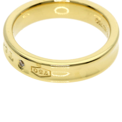 TIFFANY&Co. 1837 Narrow 2P Diamond Ring K18 Yellow Gold Ladies [Used]
