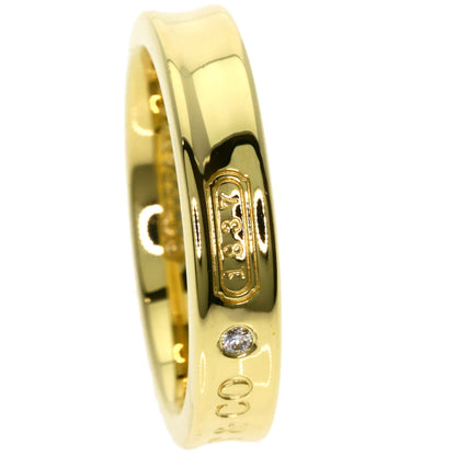 TIFFANY&Co. 1837 Narrow 2P Diamond Ring K18 Yellow Gold Ladies [Used]