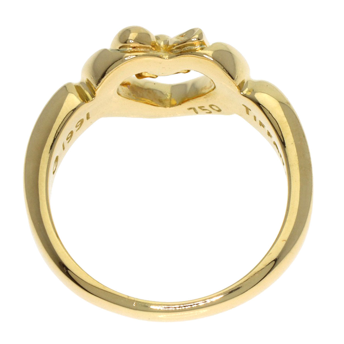 TIFFANY&Co. Heart ribbon Ring K18 Yellow Gold Ladies [Used]