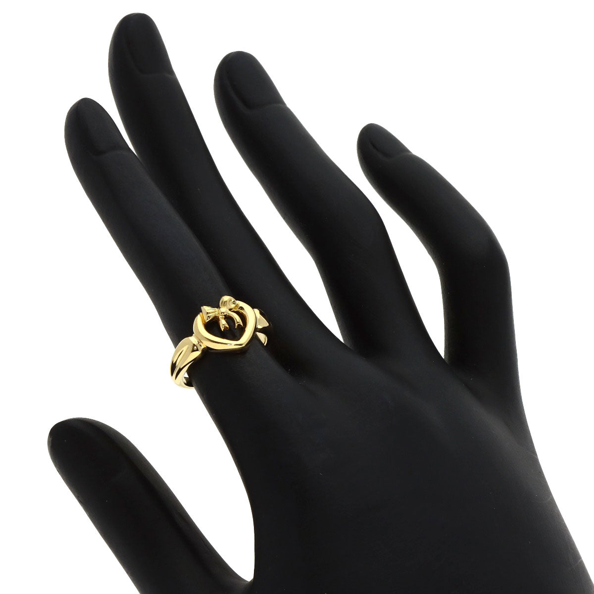 TIFFANY&Co. Heart ribbon Ring K18 Yellow Gold Ladies [Used]