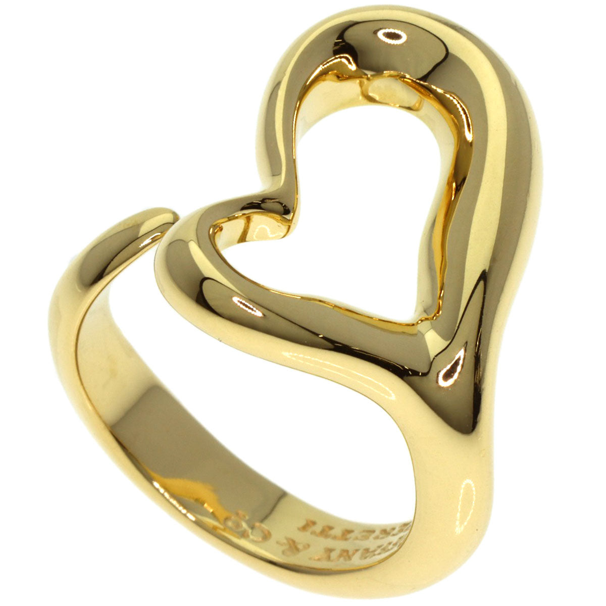 TIFFANY&Co. Open heart Ring K18 Yellow Gold Ladies [Used]