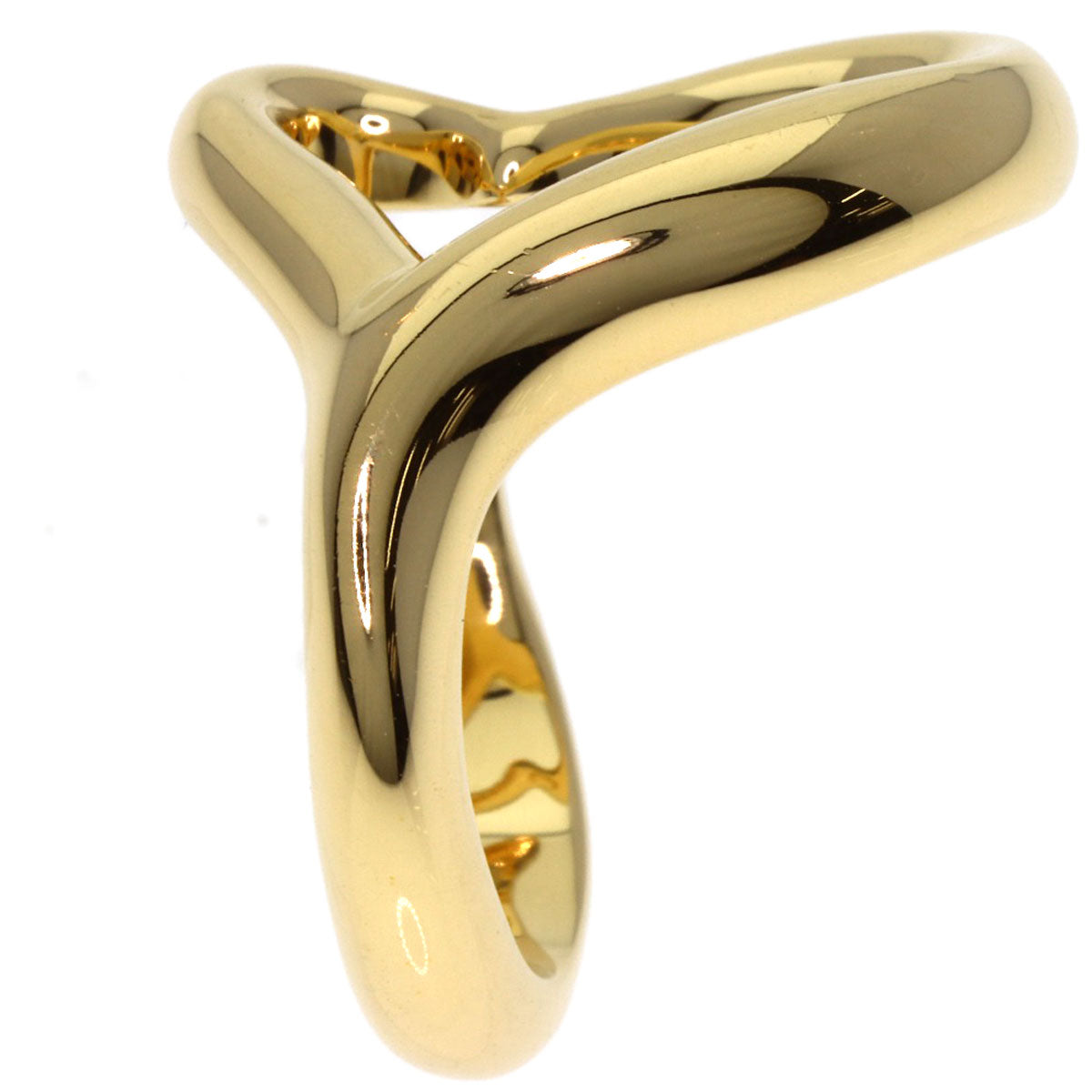 TIFFANY&Co. Open heart Ring K18 Yellow Gold Ladies [Used]
