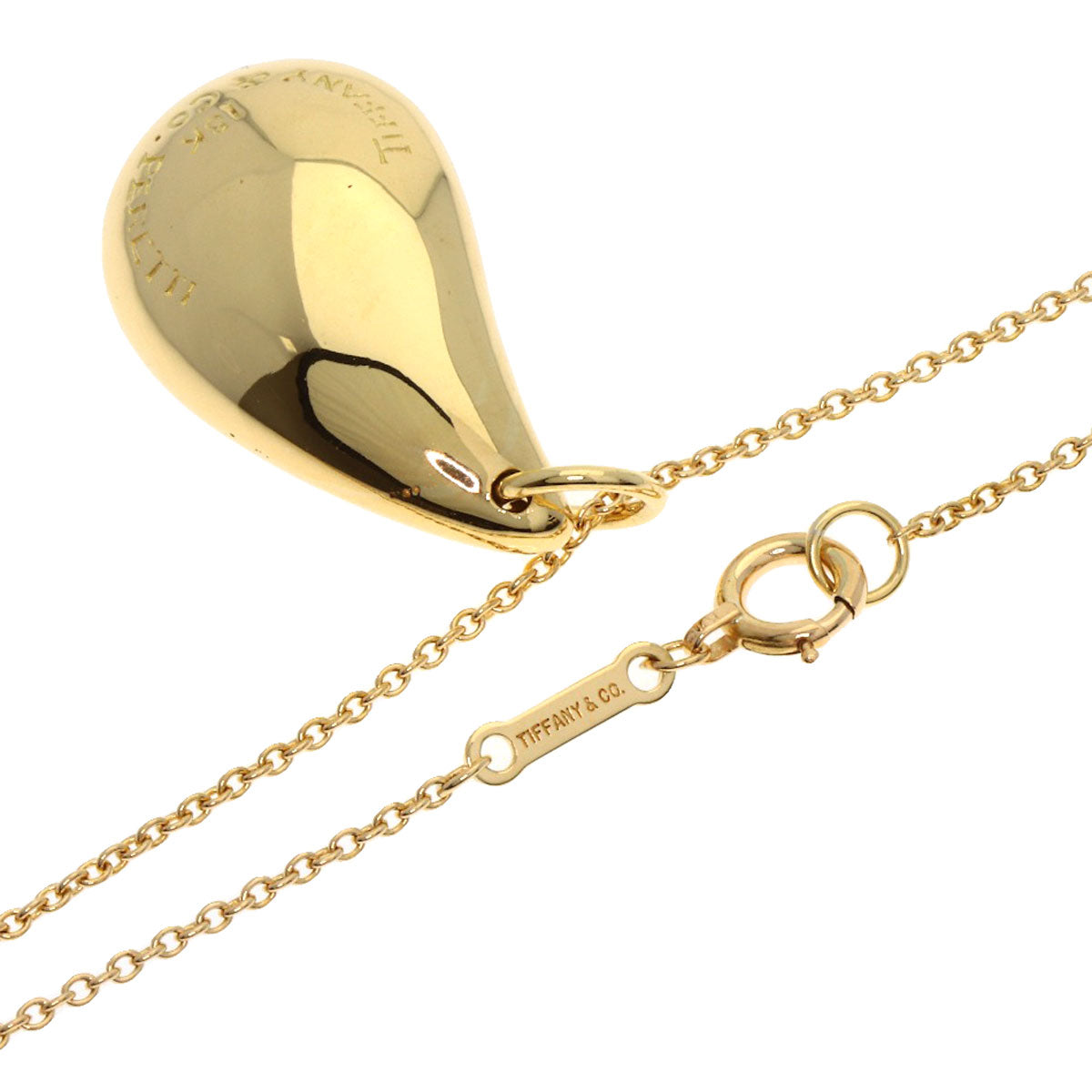 TIFFANY&Co. teardrop Necklace K18 Yellow Gold Ladies [Used]