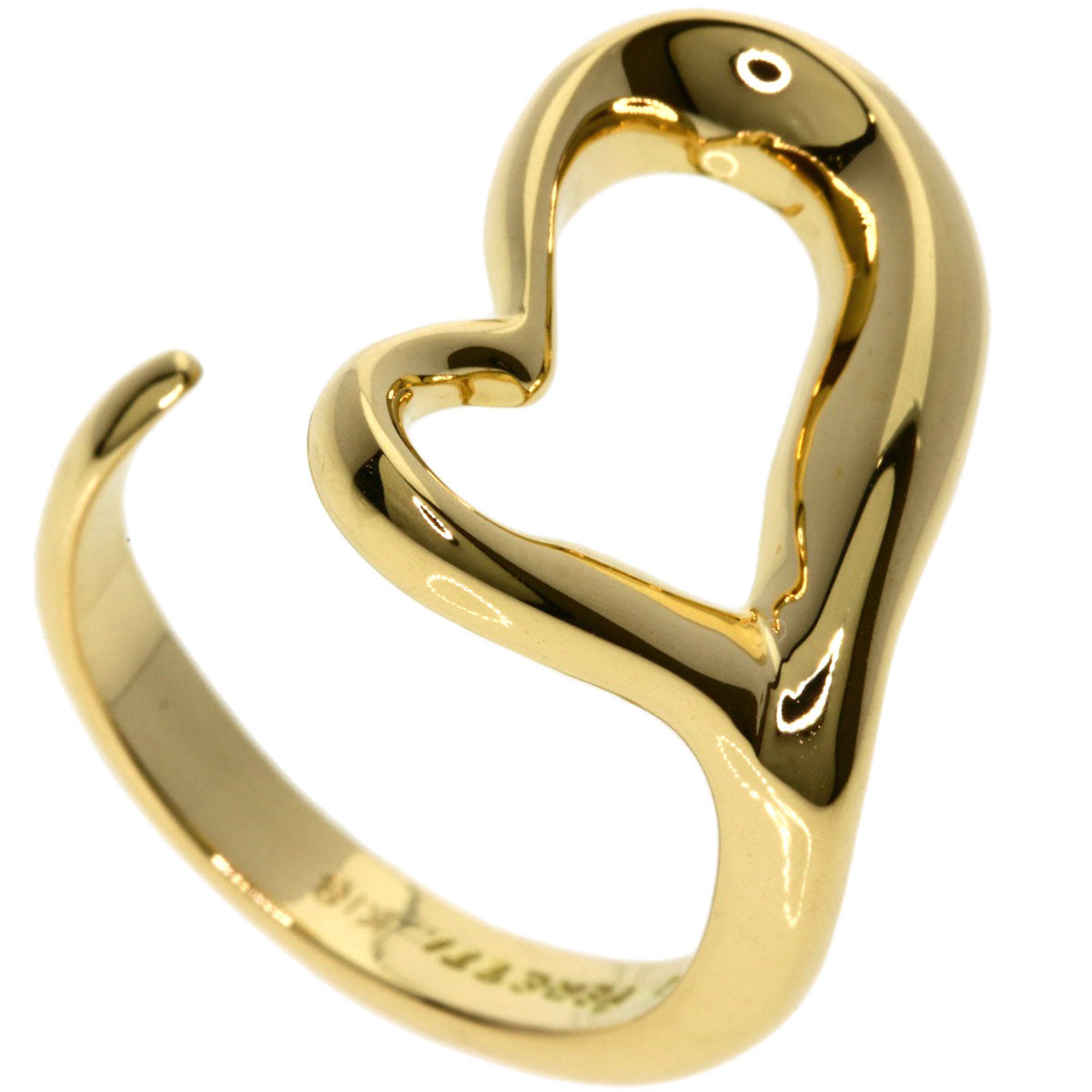 TIFFANY&Co. Open heart Ring K18 Yellow Gold Ladies [Used]