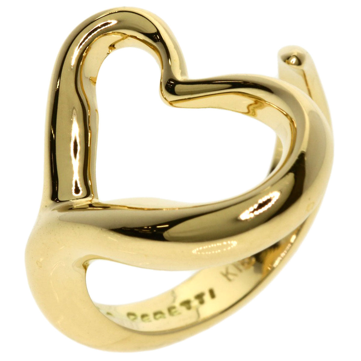 TIFFANY&Co. Open heart Ring K18 Yellow Gold Ladies [Used]