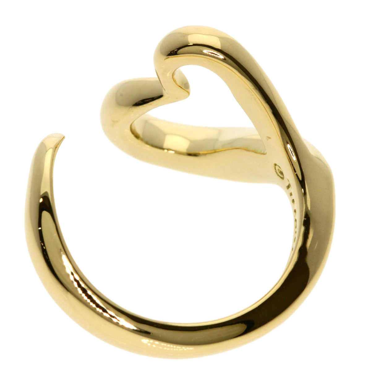 TIFFANY&Co. Open heart Ring K18 Yellow Gold Ladies [Used]