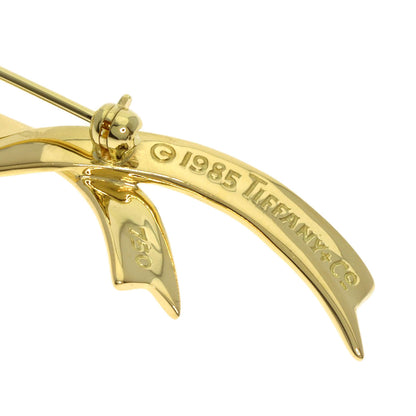 TIFFANY&Co. ribbon Brooch K18 Yellow Gold Ladies [Used]