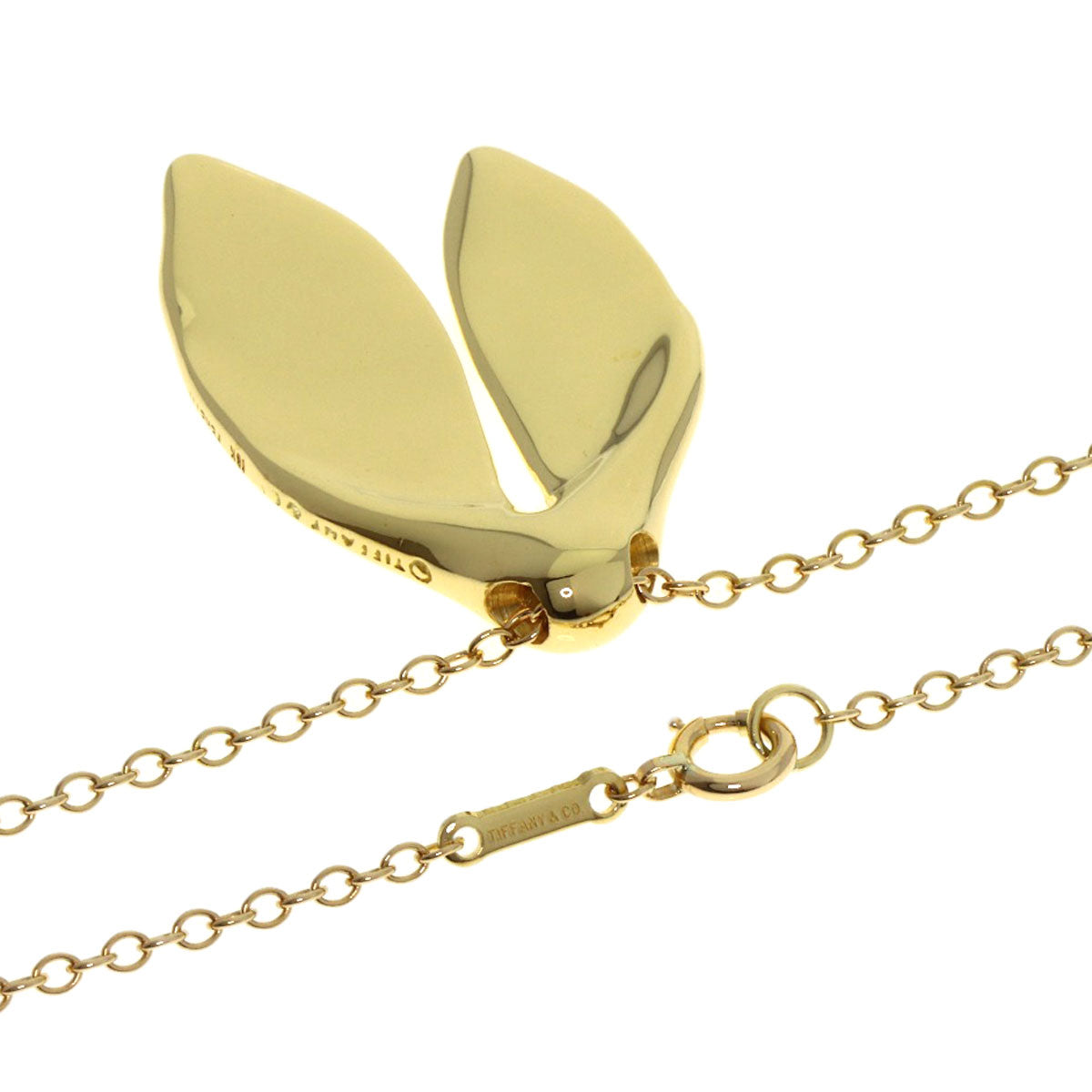 TIFFANY&Co. whale tail Necklace K18 Yellow Gold Ladies [Used]