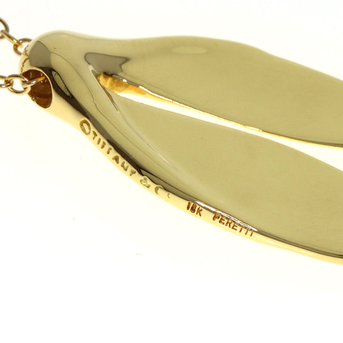 TIFFANY&Co. whale tail Necklace K18 Yellow Gold Ladies [Used]