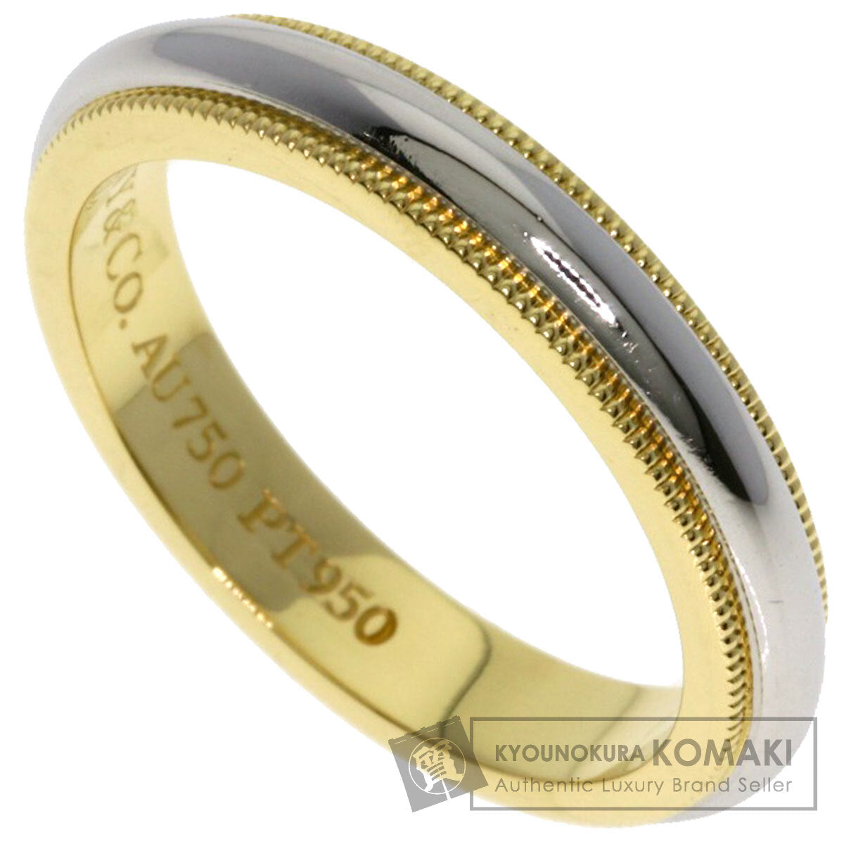 TIFFANY&Co. Milgrain Ring K18 Yellow Gold PT950Ladies [Used]
