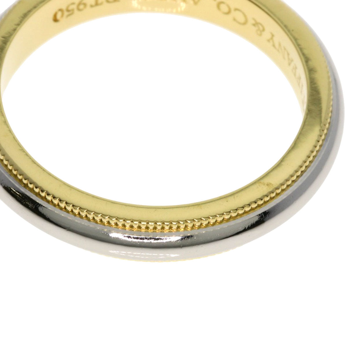 TIFFANY&Co. Milgrain Ring K18 Yellow Gold PT950Ladies [Used]