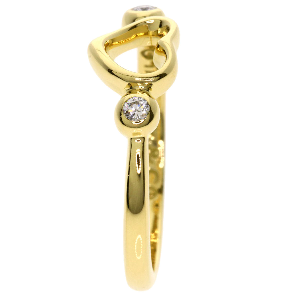 TIFFANY&Co. Open Heart Diamond Ring K18 Yellow Gold Ladies [Used]