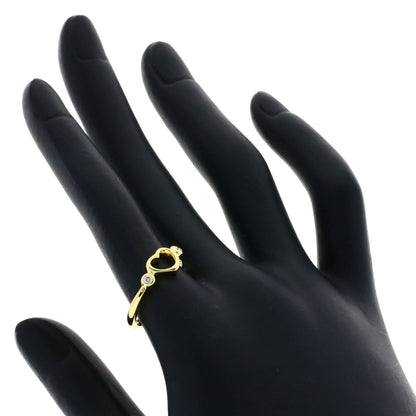 TIFFANY&Co. Open Heart Diamond Ring K18 Yellow Gold Ladies [Used]