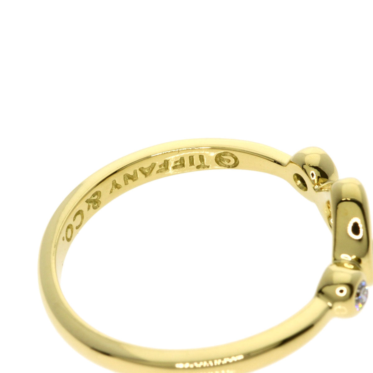 TIFFANY&Co. Open Heart Diamond Ring K18 Yellow Gold Ladies [Used]