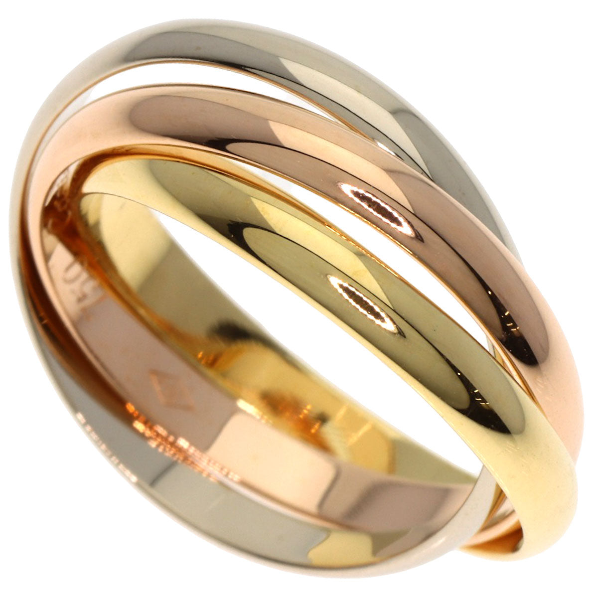 CARTIER Trinity SM #51 Ring K18 Yellow Gold 18K Pink GoldLadies [Used]