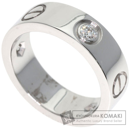 CARTIER love ring half diamond # 49 Ring K18 White Gold Ladies [Used]