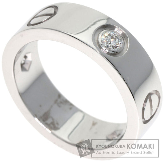 CARTIER love ring half diamond # 49 Ring K18 White Gold Ladies [Used]