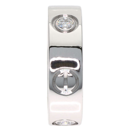 CARTIER love ring half diamond # 49 Ring K18 White Gold Ladies [Used]