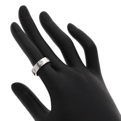CARTIER love ring half diamond # 49 Ring K18 White Gold Ladies [Used]