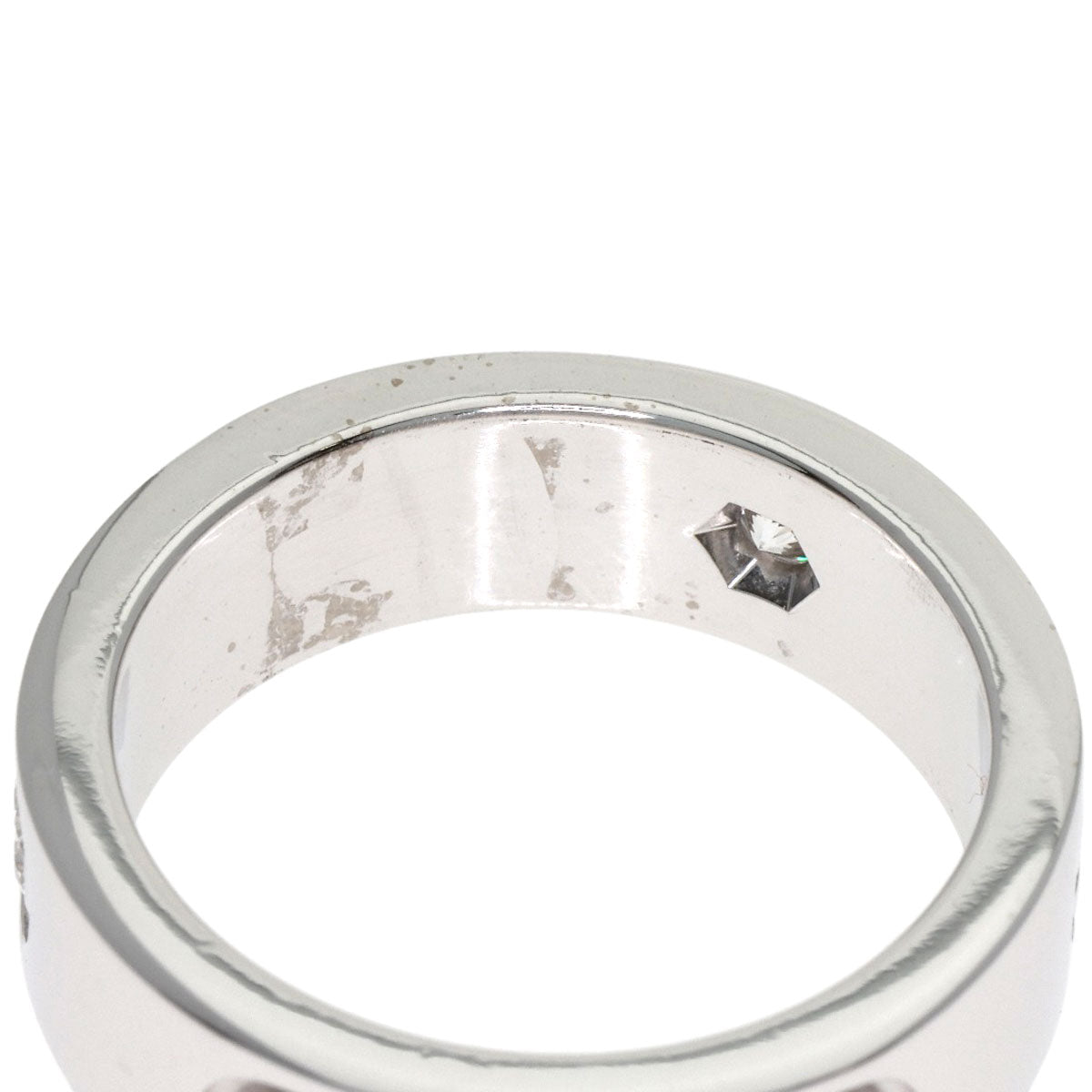 CARTIER love ring half diamond # 49 Ring K18 White Gold Ladies [Used]