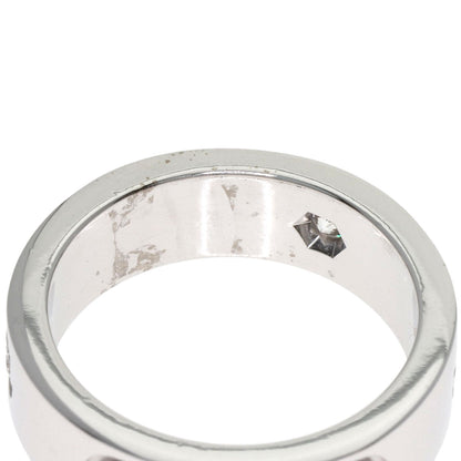 CARTIER love ring half diamond # 49 Ring K18 White Gold Ladies [Used]