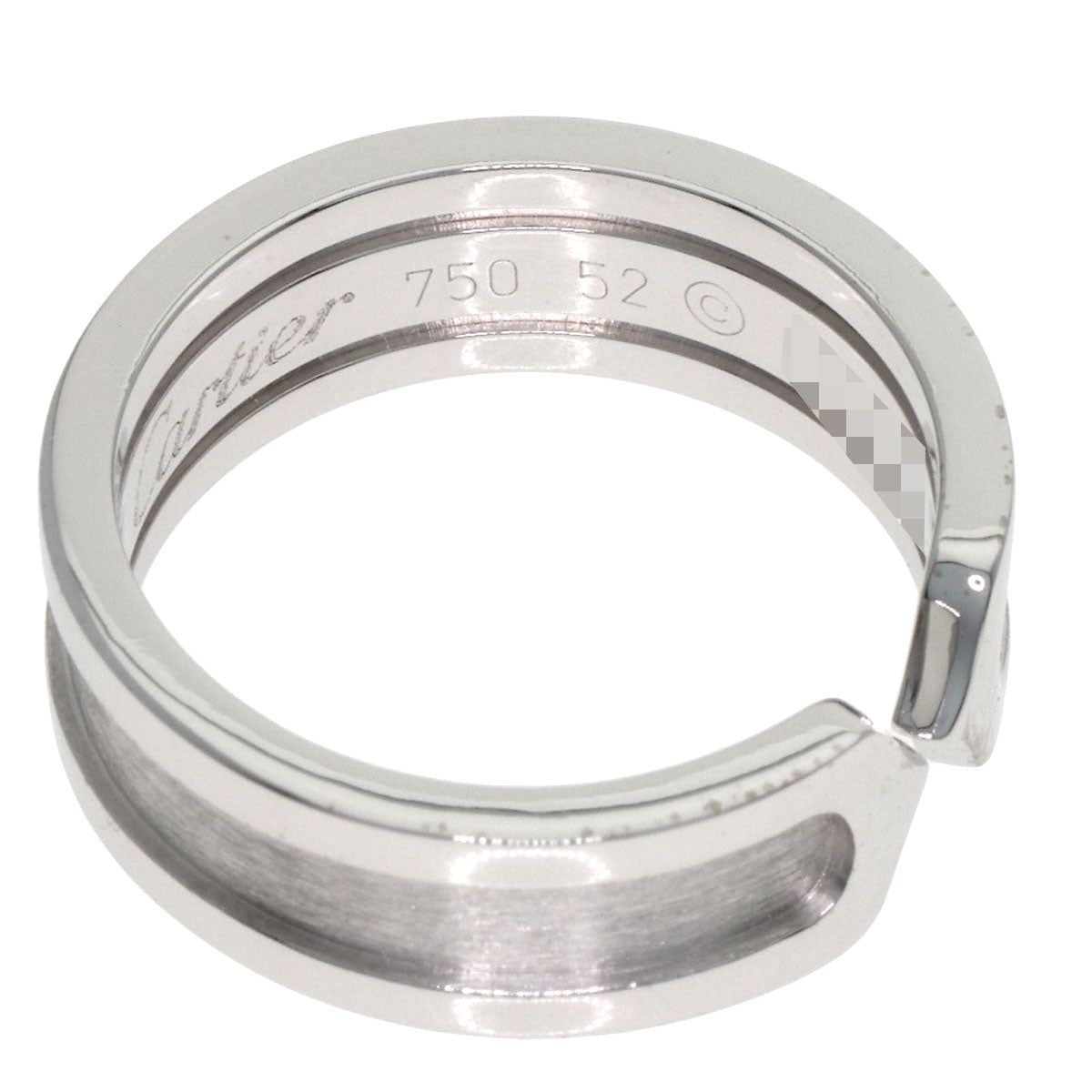 CARTIER C2 SM #52 Ring K18 White Gold Ladies [Used]