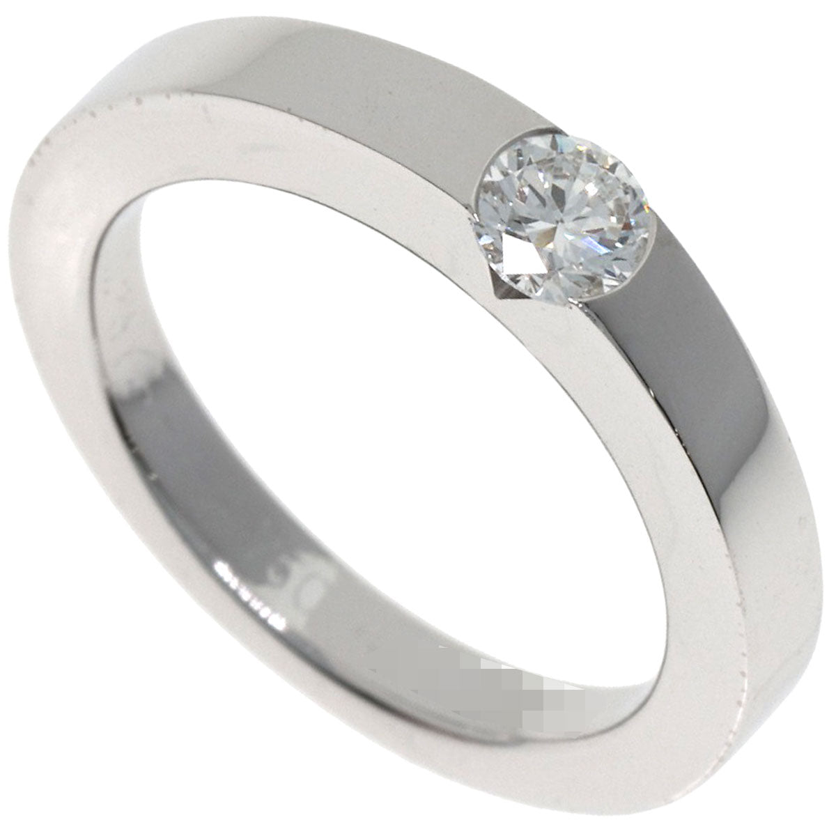 CARTIER Date with Diamond #47 Ring K18 White Gold Ladies [Used]