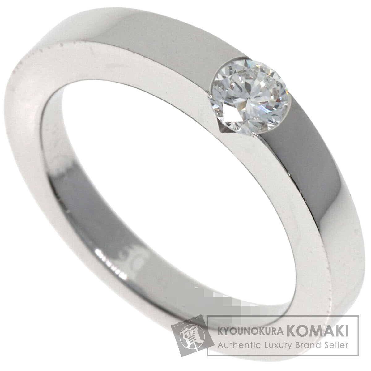 CARTIER Date with Diamond #47 Ring K18 White Gold Ladies [Used]