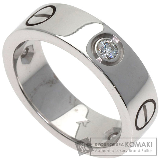 CARTIER love ring half diamond # 51 Ring K18 White Gold Ladies [Used]