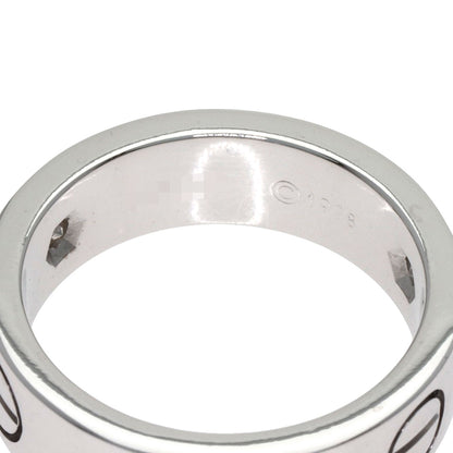 CARTIER love ring half diamond # 51 Ring K18 White Gold Ladies [Used]