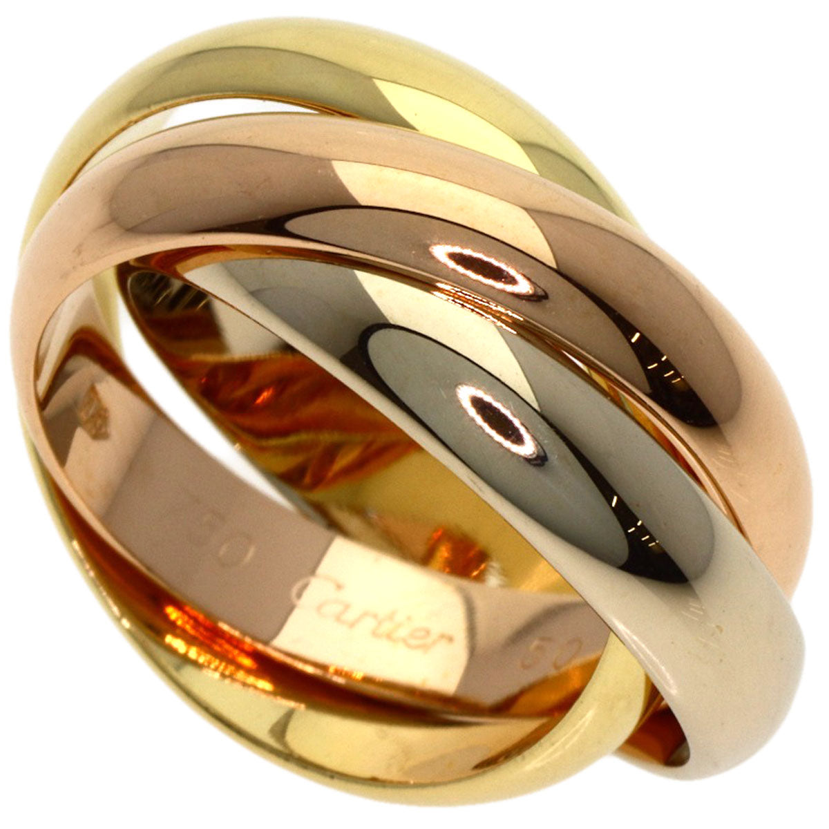 CARTIER Trinity #50 Ring K18 Yellow Gold K18 White GoldLadies [Used]
