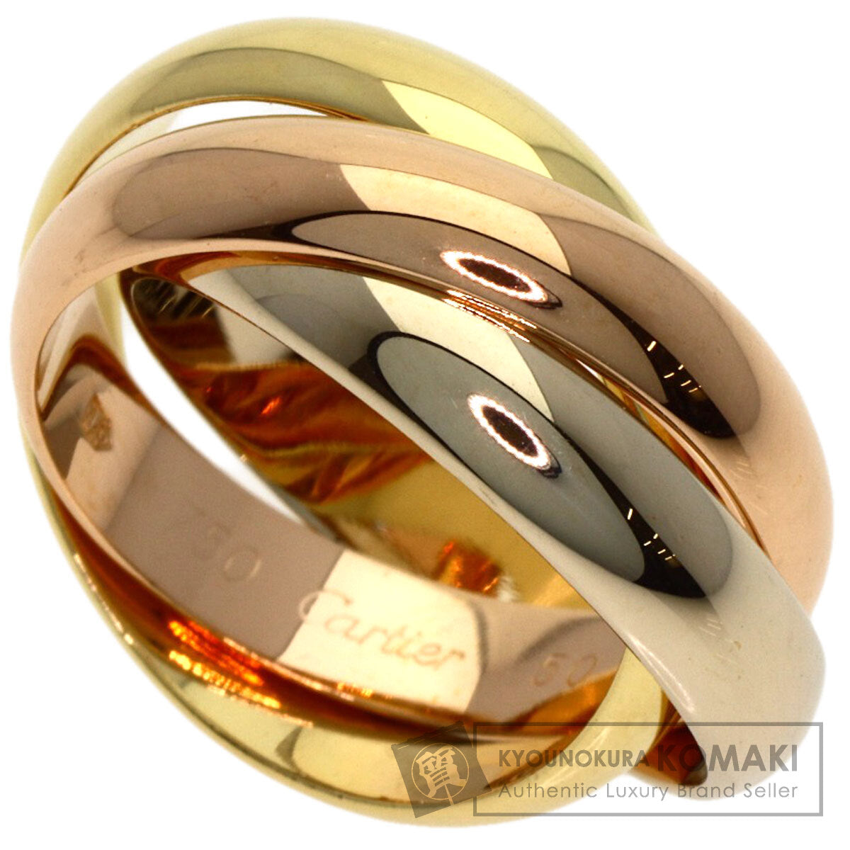 CARTIER Trinity #50 Ring K18 Yellow Gold K18 White GoldLadies [Used]