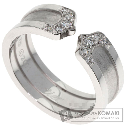 CARTIER C2 Ring SM Diamond #53 Ring K18 White Gold Ladies [Used]