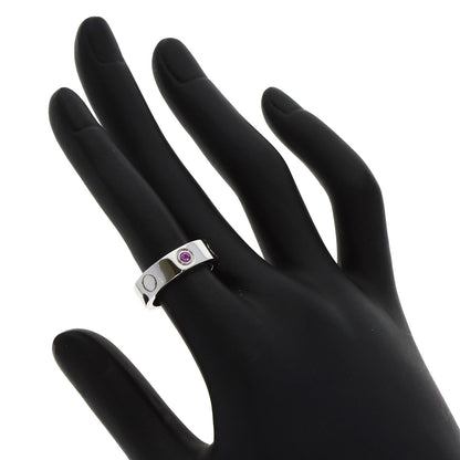 CARTIER Love ring half pink sapphire #49 Ring K18 White Gold Ladies [Used]