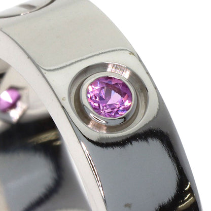 CARTIER Love ring half pink sapphire #49 Ring K18 White Gold Ladies [Used]