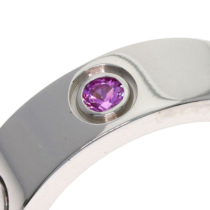 CARTIER Love ring half pink sapphire #49 Ring K18 White Gold Ladies [Used]