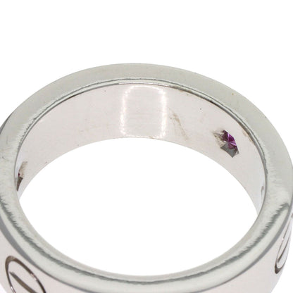 CARTIER Love ring half pink sapphire #49 Ring K18 White Gold Ladies [Used]